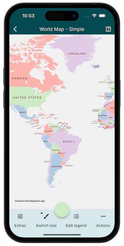 Four color theorem world map screenshot
